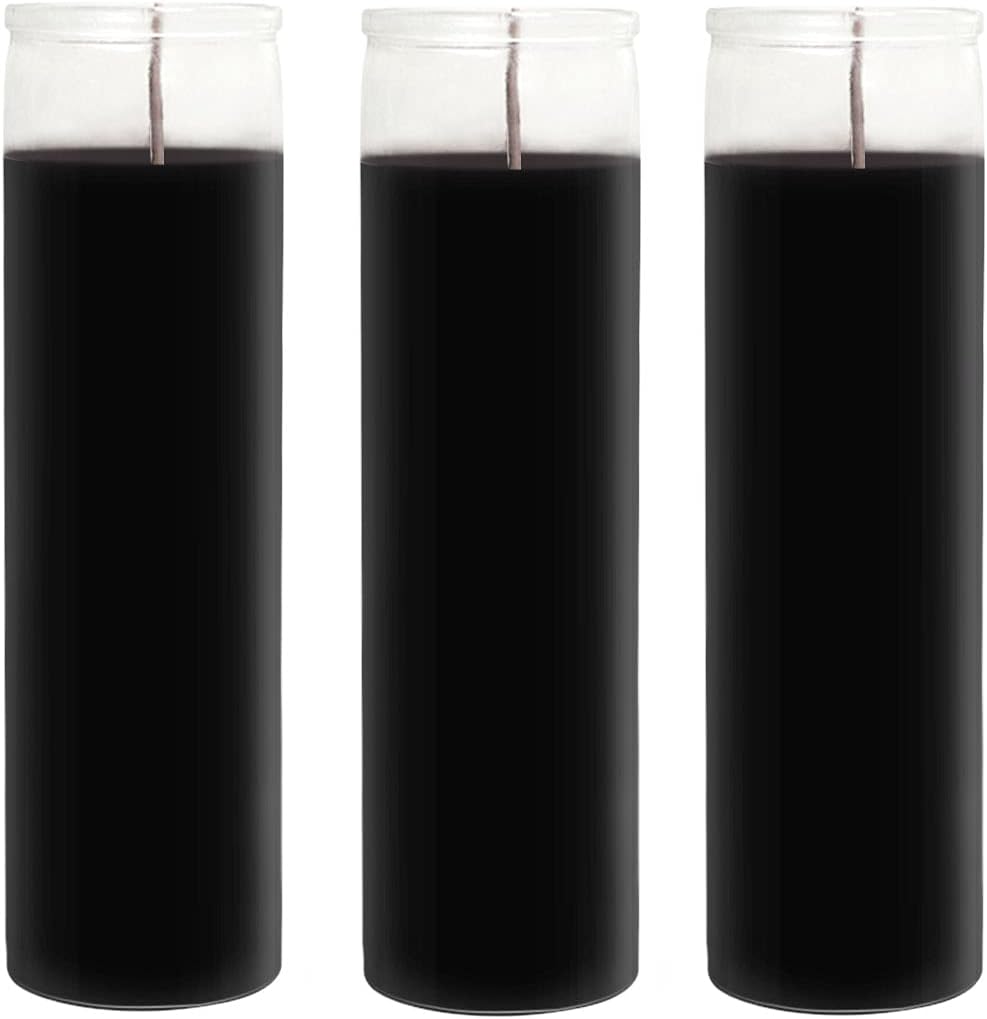 JHENG Vela de cristal de oración devocional de 7 días sin perfume, velas de cera prémium de 2 x 8 pulgadas, ideal para santuario, vigilias,