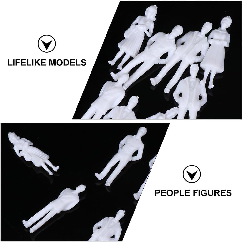 Figuras de personas pintadas Modelos realistas de plástico Figura miniatura blanca Modelos a escala de personas 50 piezas diferentes