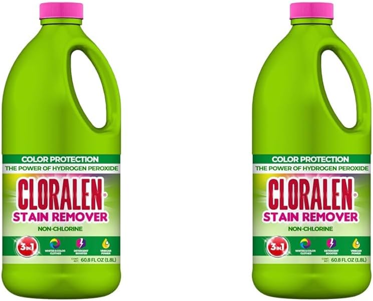 Cloralen – Detergente líquido quitamanchas para ropa – Potenciador de jabón para la ropa, con fórmula de vinagre que elimina manchas para ropa
