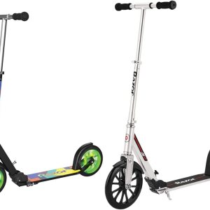 Razor Patinete A5 Lux Kick Ruedas grandes de 8 pulgadas, manubrio plegable, ajustable, ligero, para ciclistas de hasta 220 libras Razor Patinete A5 Lux Kick Ruedas grandes de 8 pulgadas, manubrio plegable, ajustable, ligero, para ciclistas de hasta 220 libras