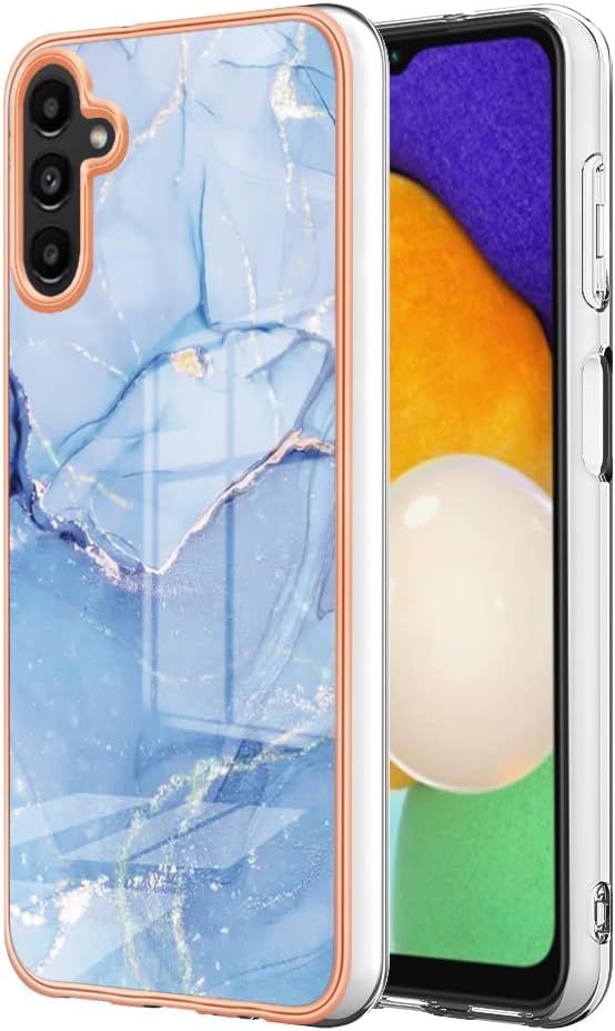 Funda para teléfono Samsung Galaxy A13 5G, A04 funda de TPU suave + patrón de mármol IMD diseño delgado mejorado cámara y protección de pantalla