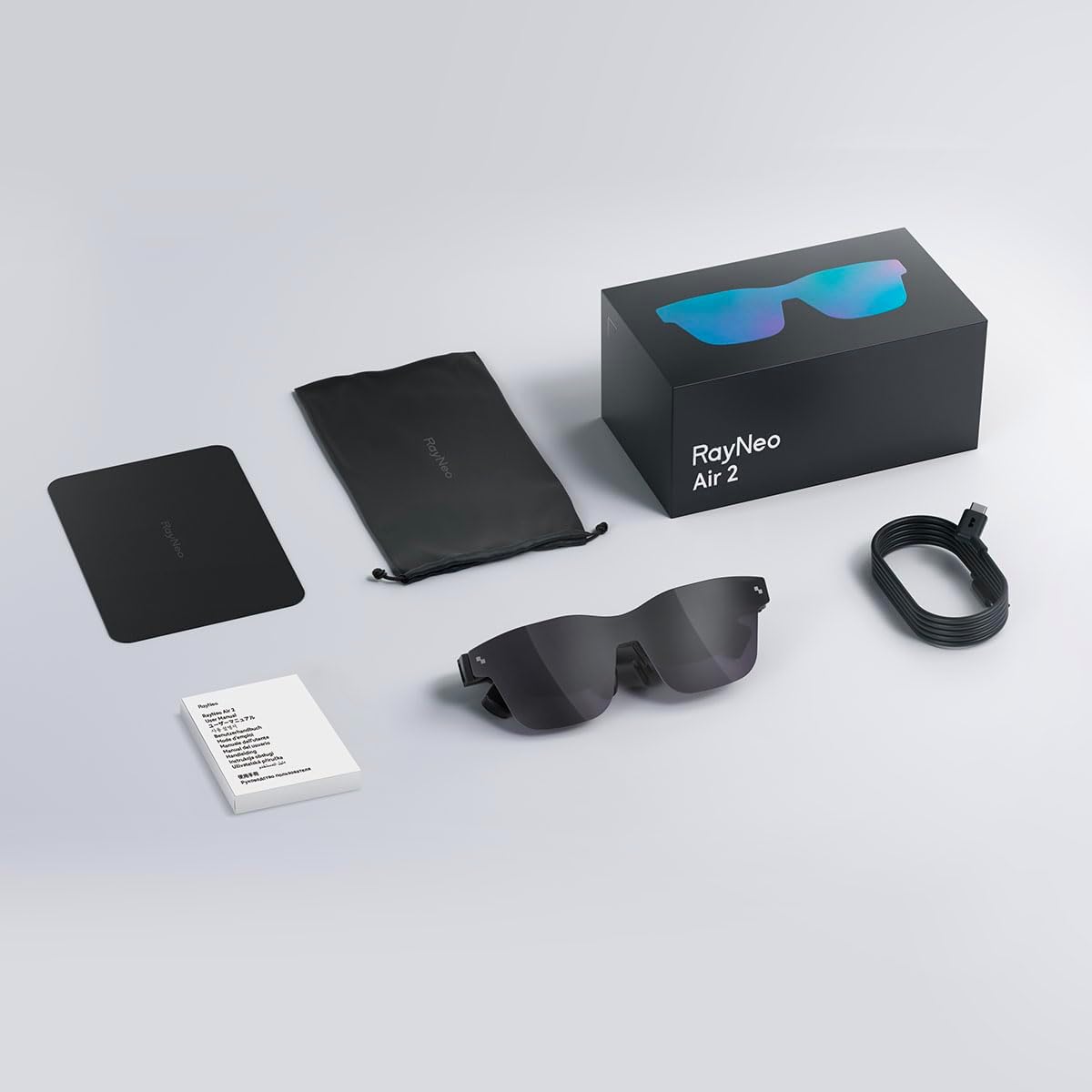 Gafas Air 2 AR  Lentes inteligentes con micro OLED de 201 pulgadas, ultra rápido 120 Hz, brillo de 600 nits, gafas de pantalla de video de 1080P y