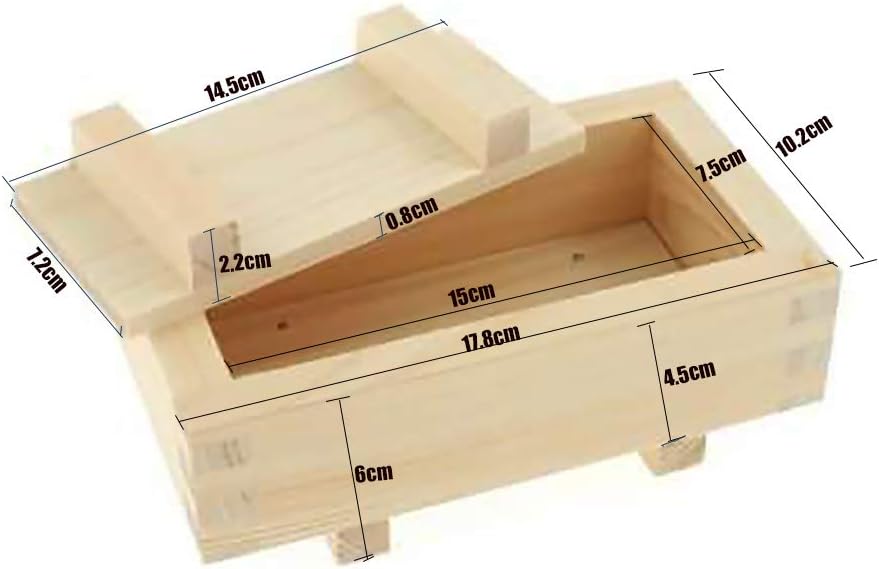 JapanBargain 3131 Molde rectangular de madera Oshizushi Press Molde para Sushi Molde de Arroz, 7 x 4 pulgadas, 1 paquete