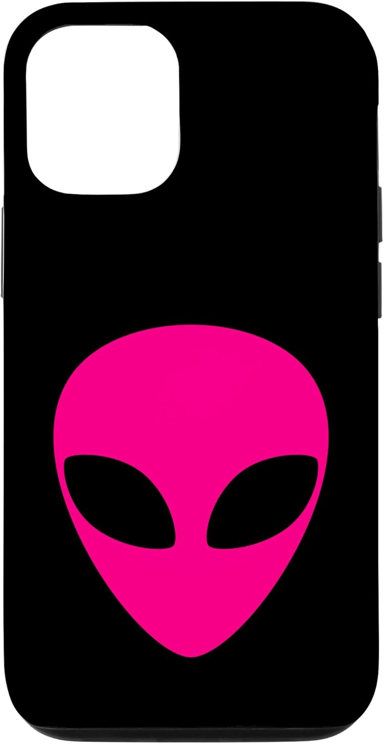 Funda extraterrestre rosa para iPhone 13 Pro Alien Head Weird Halloween Space UFO