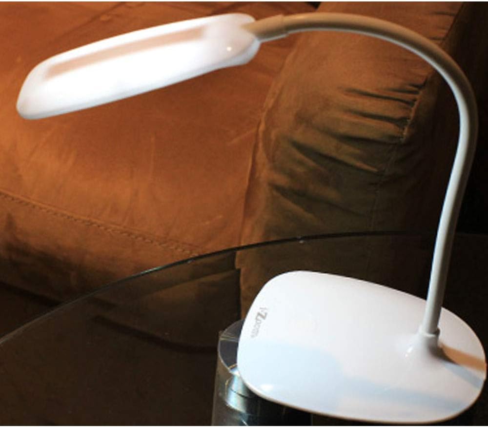 Lámpara de escritorio recargable con cuello flexible, regulable, sensor táctil, luz cisne, 120 lúmenes LED blanco