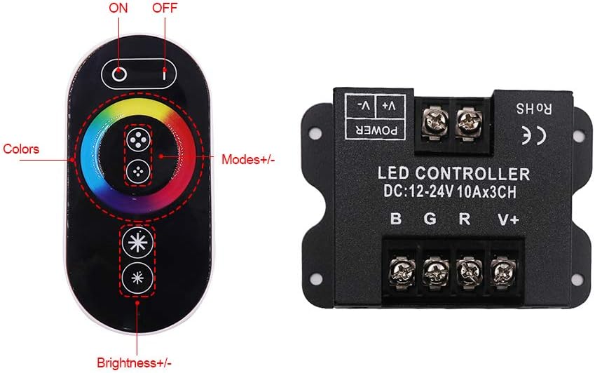 Xunata Tira de luces LED de neón, 12 V RGB 5050 luces de neón con control remoto RF, tira de luz de neón regulable que cambia de color, tira de