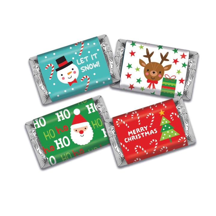 82 piezas de caramelos de Navidad para fiestas en miniatura, chocolate, no requiere montaje, Papá Noel, reno y muñeco de nieve