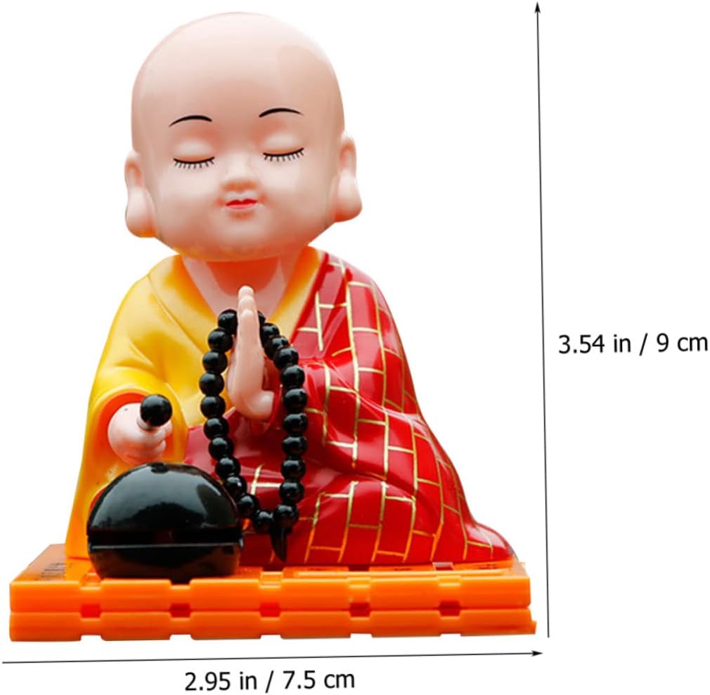 Adornos de muñeca, figura de acción, cabeza sacudida, decoración de coche, figura de monje solar, coches, salpicadero, figuras de salpicadero,