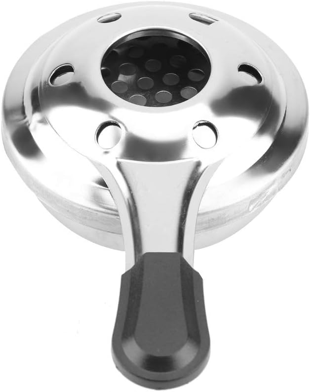 Mini quemador de estufa de alcohol, quemador de fondue de acero inoxidable portátil eficiente con mango antiquemaduras y cubierta de seguridad, olla