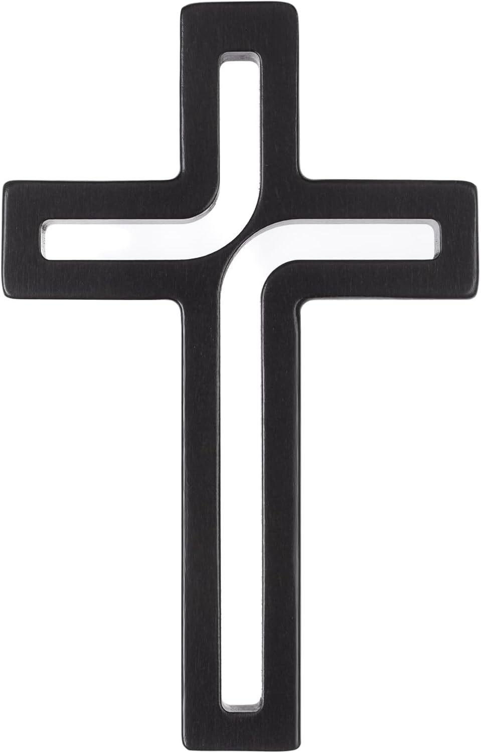 4Soul Cruz de pared  Cruz de madera para pared  Cruz decorativa para colgar  10 pulgadas y 12 pulgadas (negro, mediano 10 pulgadas)