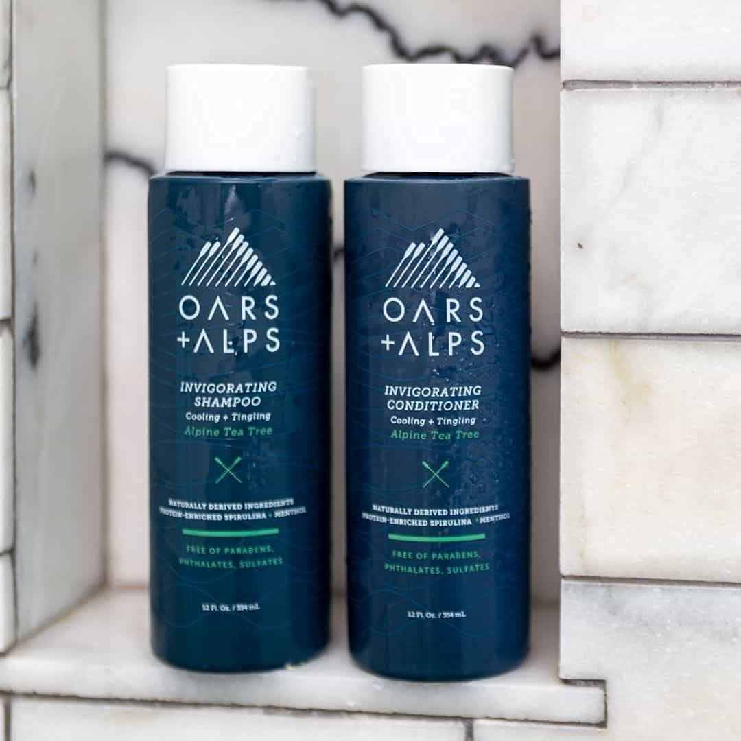 Oars + Alps Acondicionador para cabello sin sulfato para hombre, infundido con aceite de hamamelis y árbol de té, árbol de té alpino, 12 onzas
