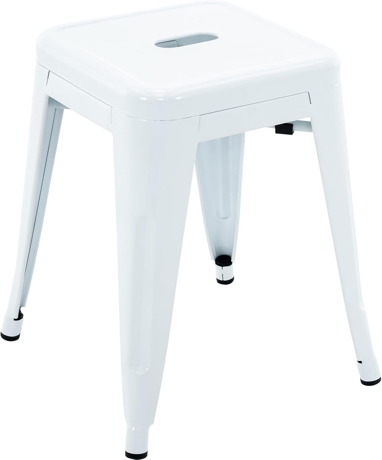 Brage Living Juego de 4 taburetes industriales de metal de 18 pulgadas, taburetes apilables para aula, sillas de comedor de metal sin espalda para