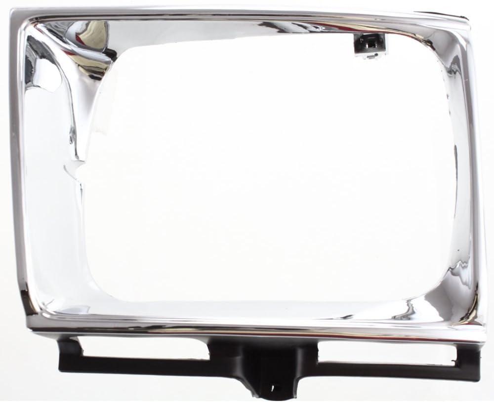 Evan Fischer Kit de puerta de parrilla y faro delantero compatible con Toyota Pickup 1989-1991, carcasa cromada central 4WD con inserto negro