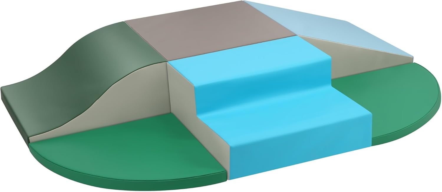 Juego de actividades de escalada y gateo suave, bloque de espuma suave seguro para preescolares, niños pequeños, bebés, niños gatean y escalan,