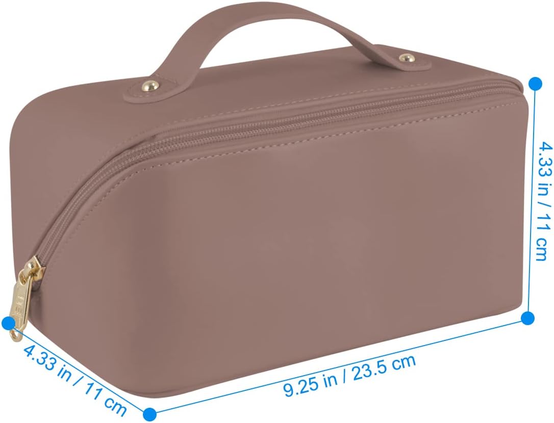 Bolsa de viaje cosmética de gran capacidad para mujeres, bolsa de maquillaje de cuero PU, bolsa de cosméticos grande, bolsa de maquillaje de viaje,