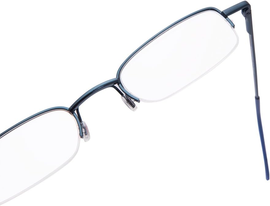 EYEGUARD 2 pares de lectores clásicos de bisagras de resorte en clip delgado de aluminio rígido portátil gafas de lectura