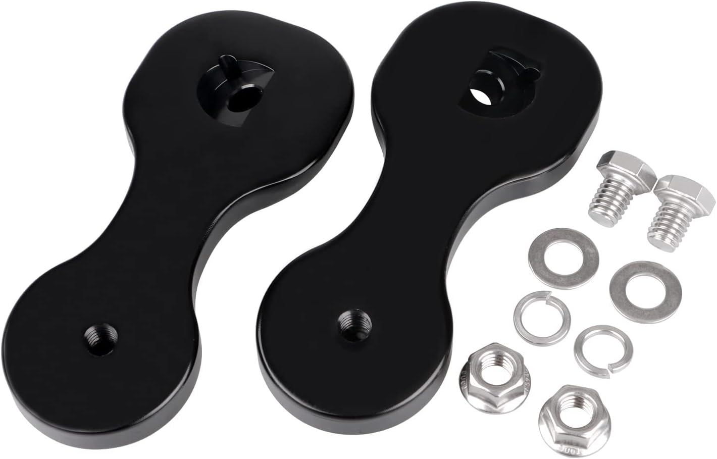 Adaptador de soportes de espejo retrovisor de motocicleta negro compatible con Harley Touring Batwing Bagger Electra Glide Street Glide Tri Glide
