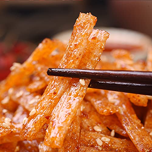 YUYONGTANG 18gFeiwang Hunan tiras picantes 8090 aperitivos nostálgicos tiras picantes rebanadas picantes piel picante, tiras largas de ginseng seda