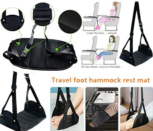 Hamaca para reposapiés de avión, accesorios de viaje portátiles que evitan la hinchazón y el dolor. El transporte de vuelo proporciona relajación y