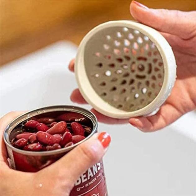 Mini colador de latas, coladores y coladores pequeños, utensilios de cocina de silicona que ahorran espacio (blanco)