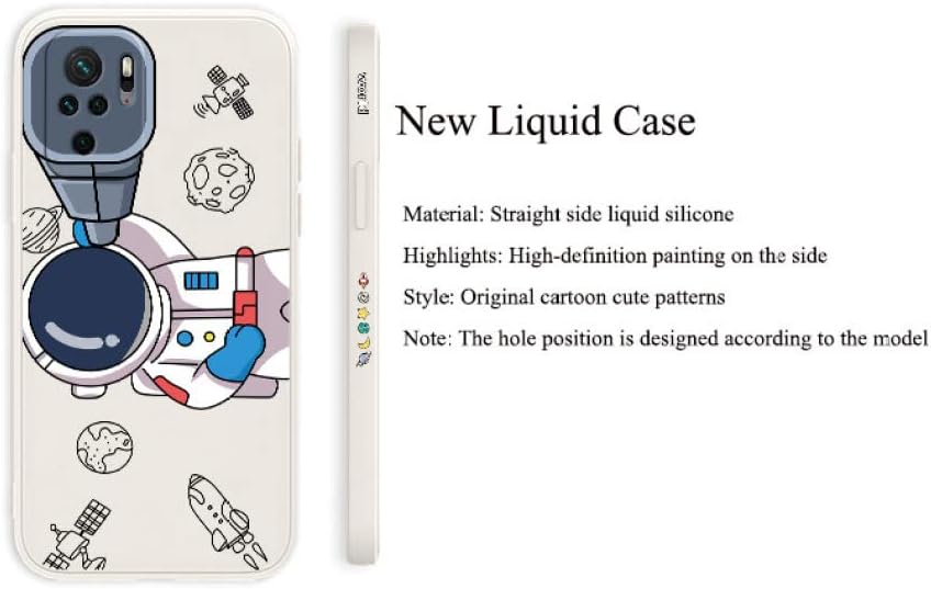 Funda para telescopio astronauta para Xiaomi Note 10 10S 9T 9 8 7 Pro Max para Redmi 10 9 9A 9T K40 K30 K20 Pro Funda de teléfono ultrafina, gris