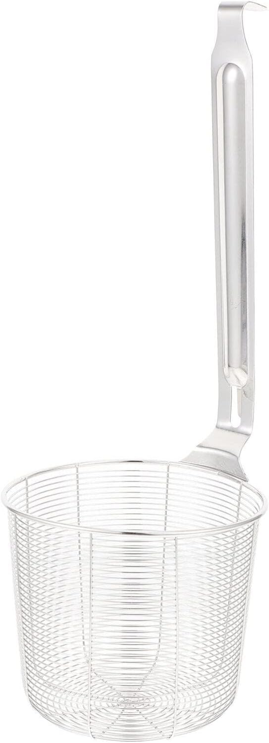 ZzzaNa Cesta de papas fritas de acero inoxidable, cesta de metal para freír, colador de araña, colador de espaguetis, colador de fideos, escurridor