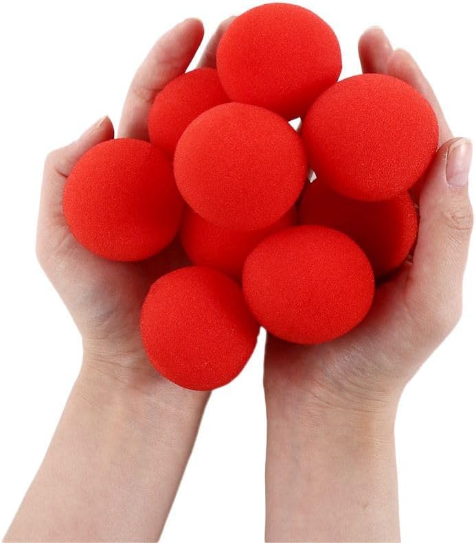 10 Uds 1.0 in1.4 in1.8 in Pelotas de esponja roja Bola de esponja mágica Bola de esponja de primer plano Accesorios de esponja de juguete de comedia