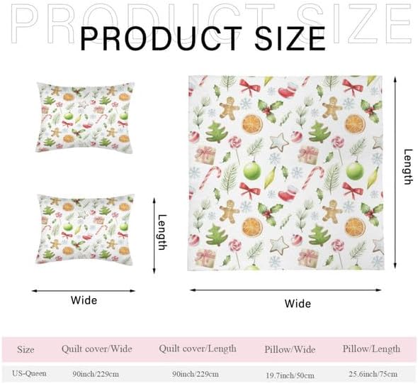 Bidesign Juego de funda de edredón con temática navideña para cama individual (1 funda de edredón + 2 fundas de almohada)