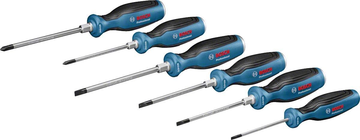 Bosch Professional 1600A016BF Juego de destornilladores de 6 piezas (longitud 751004.921 in, en caja de cartón)