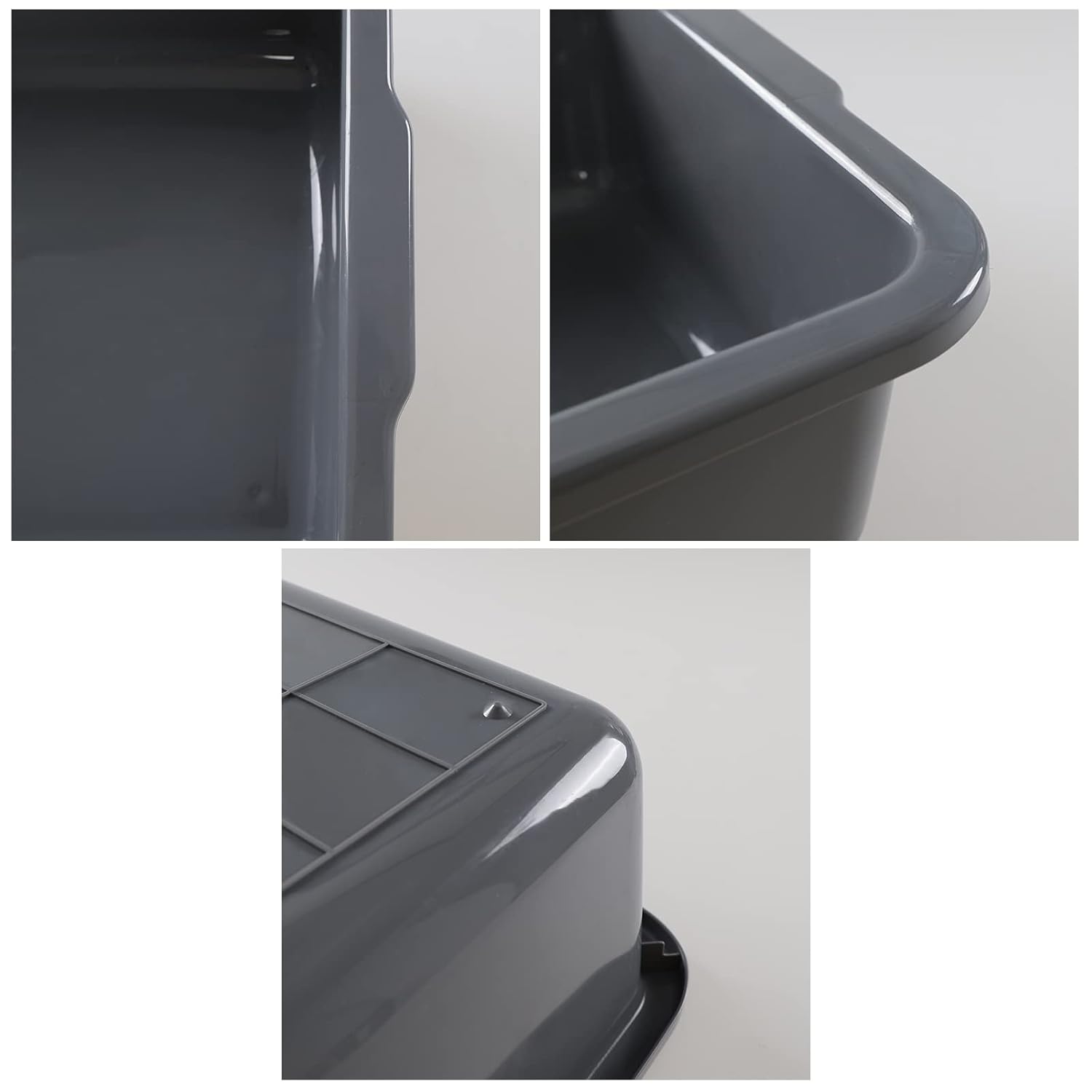 Juego de 4 bandejas de autobús comerciales grandes de 34 litros, bandejas de plástico para caja de autobús