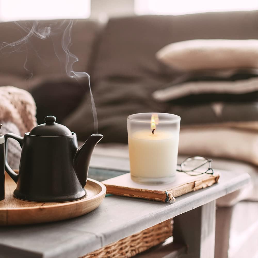 Kingyo Paquete de 12 velas votivas rellenas de vidrio transparente blanco sin perfume, 12 horas de tiempo de combustión, perfectas para recepciones