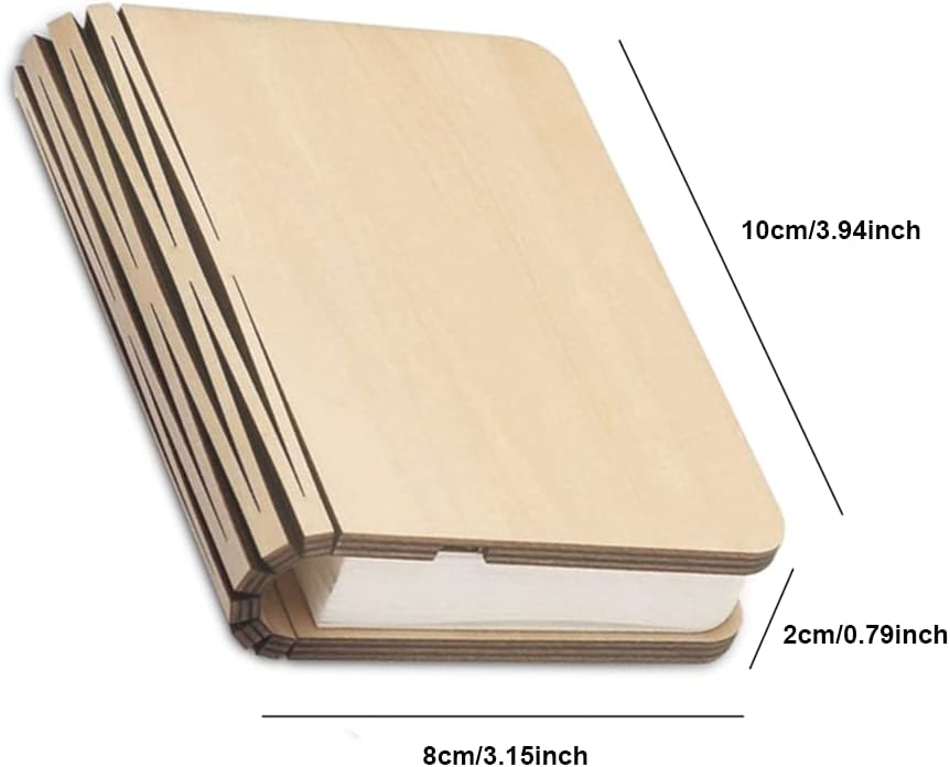 Lámpara de libro plegable novedad lámpara de mesa de madera portátil luz de escritorio LED linterna de papel con USB recargable para regalo
