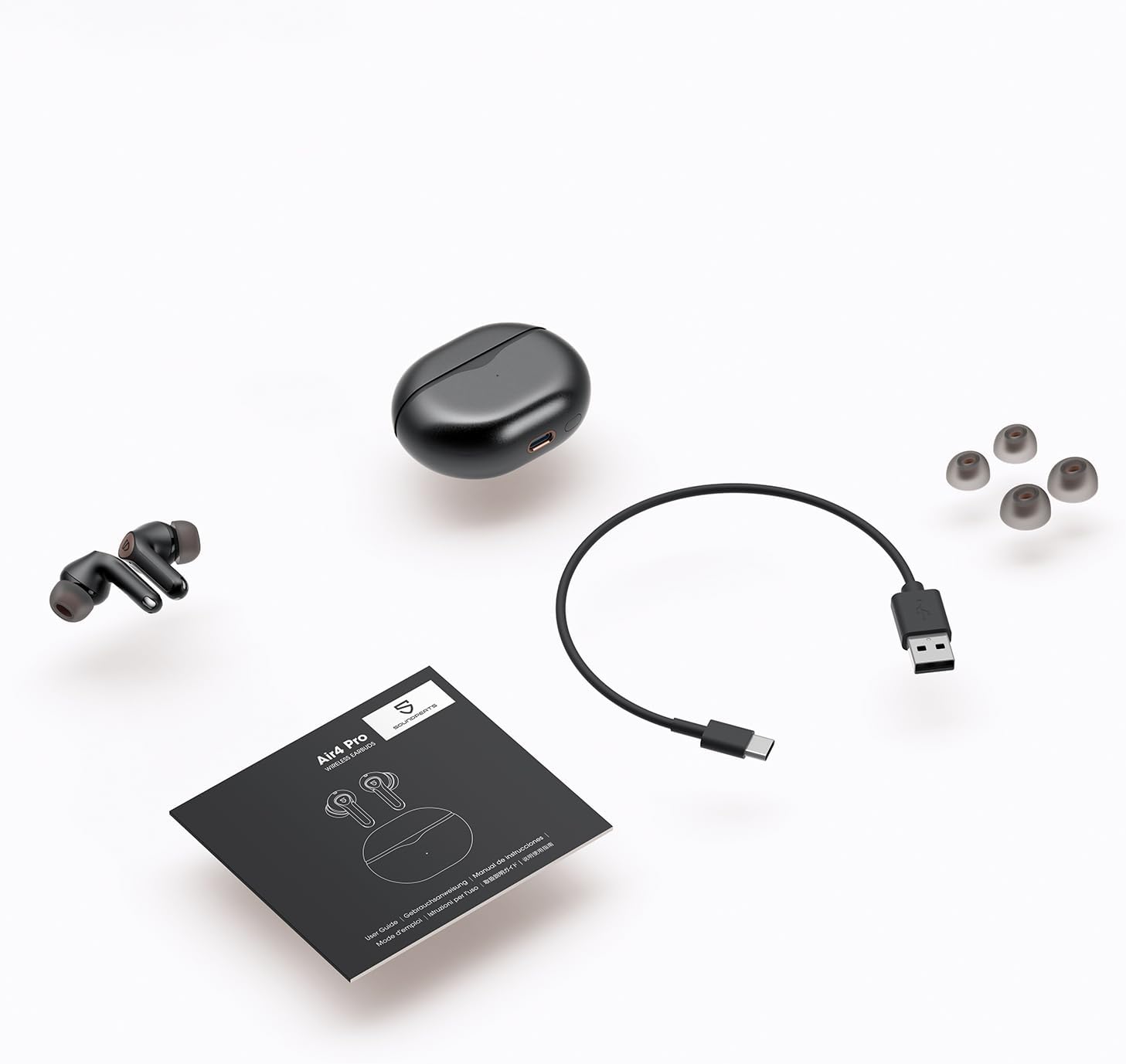 SoundPEATS Air4 Pro Auriculares inalámbricos con cancelación de ruido, auriculares Bluetooth 5.3 con 6 micrófonos CVC 8.0 ENC, auriculares