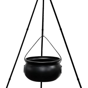 Decoraciones de Halloween para exteriores, caldero de bruja con luz, soporte de trípode, decoración de cuenco de plástico negro, decoración de cubo Decoraciones de Halloween para exteriores, caldero de bruja con luz, soporte de trípode, decoración de cuenco de plástico negro, decoración de cubo