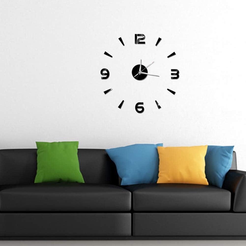 Calcomanía de reloj de pared con espejo acrílico, decoración moderna de reloj para el hogar, la oficina y la habitación, reloj de pared decorativo