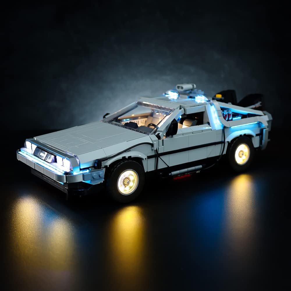 RC con kit de luz LED de sonido para (Back to The Future Time Machine 10300) Kit de construcción, kit de iluminación de construcción para Lego 10300