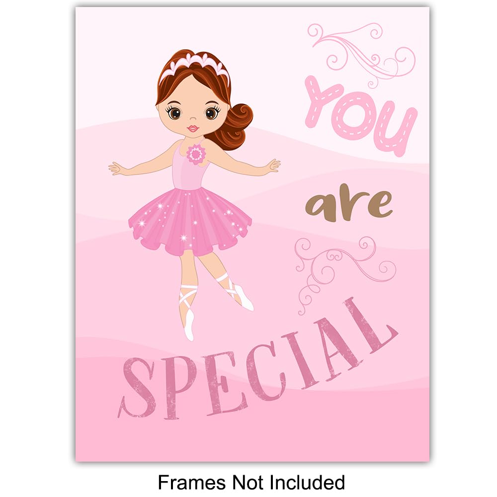 Baby Girl Room Decor – Pink Little Girls Bedroom Decor – Infant Nursery Decor – Cute Toddler Girl Wall Art – Positive Affirmations – Ballerina Decor