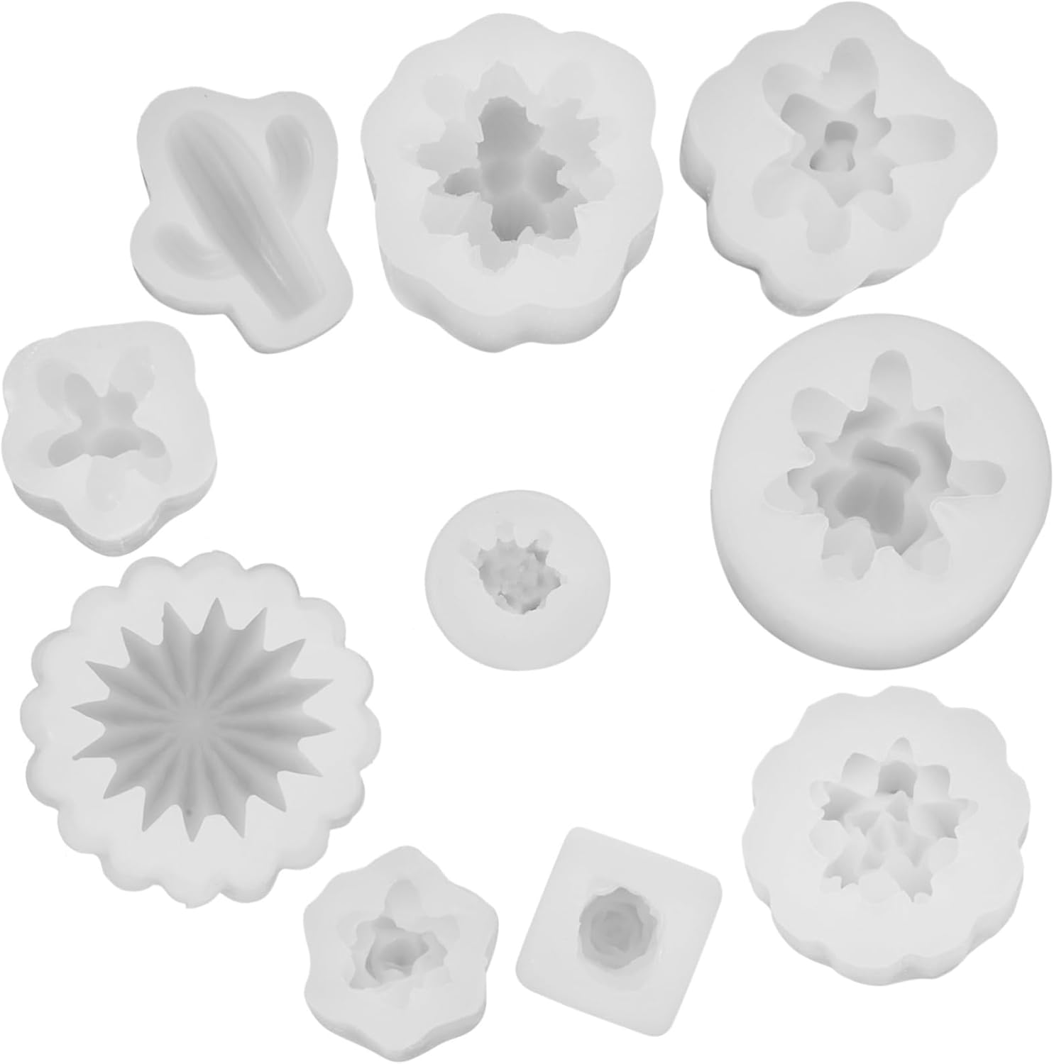 EXCEART 30 piezas de molde de jabón de resina epoxi molde de silicona para suculentas, moldes de cera para velas, molde de escritorio, decoración de