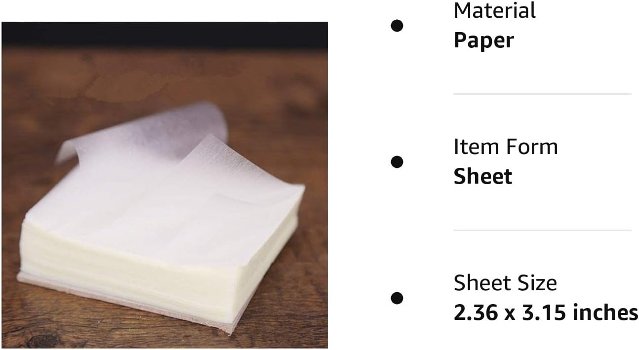 1000 hojas de papel de arroz comestible para hacer dulces y chocolate, papel de arroz glutinoso, 2.36 x 3.15 pulgadas (2.4 x 3.1 in)