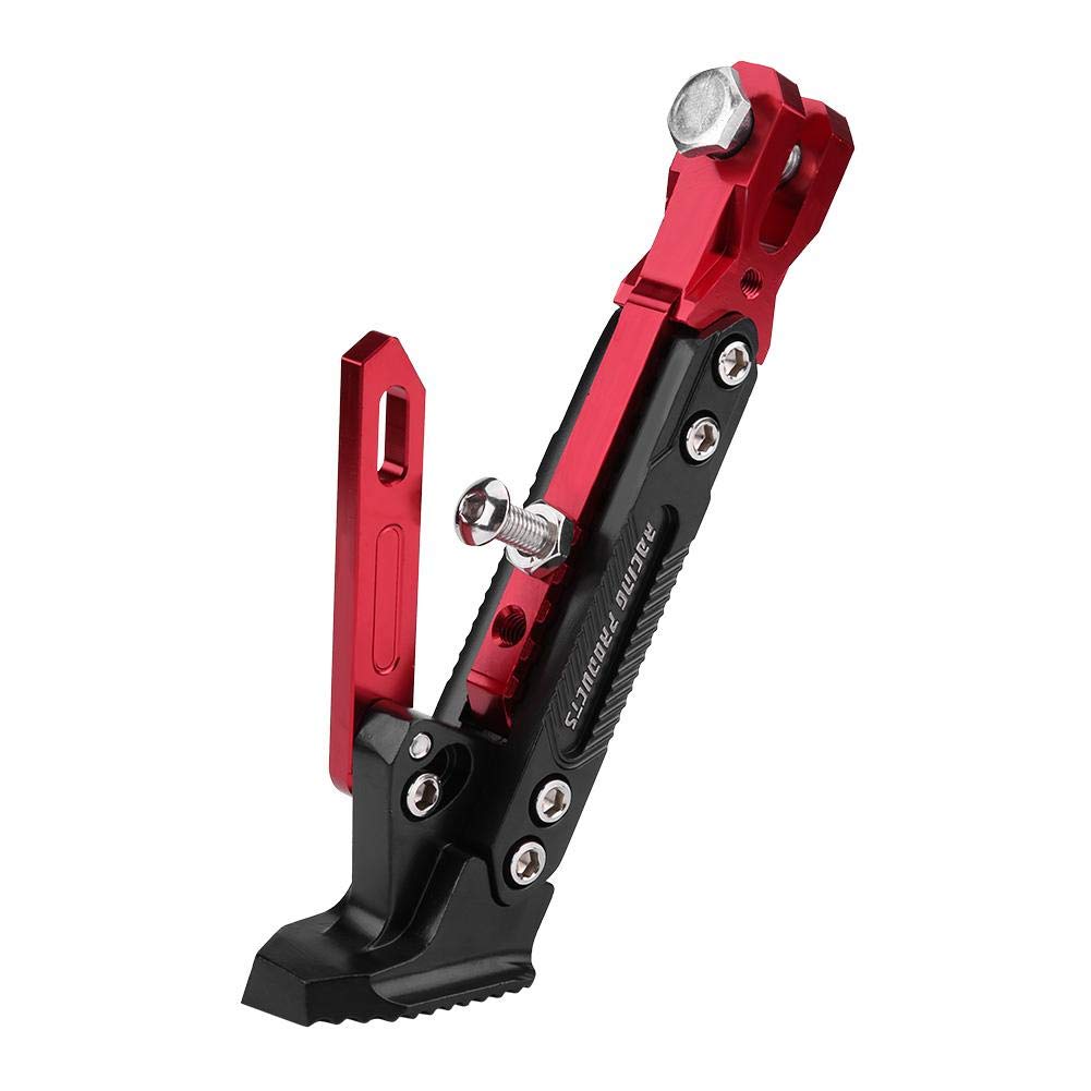 KIMISS Soporte lateral ajustable universal de aleación de aluminio para YAMAHA NMAX 155 2015-2016 N-MAX 125 (rojo y negro)