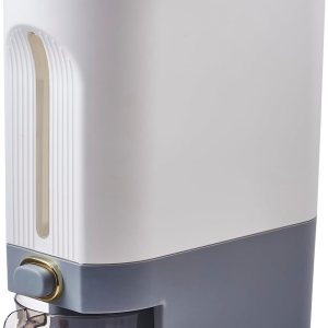 Sooyee Dispensador de arroz de 22 libras, contenedor de grano grande con tapa, cilindro de medición a prueba de humedad, cubo dispensador de Sooyee Dispensador de arroz de 22 libras, contenedor de grano grande con tapa, cilindro de medición a prueba de humedad, cubo dispensador de