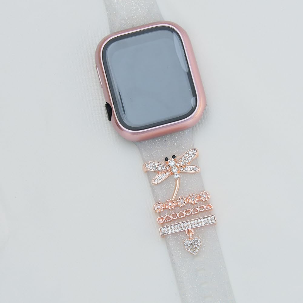 Dijes decorativos de diamantes para mujer, anillos decorativos de diamantes para correas de Apple Watch de 1.929 in, 1.772 in, 1.732 in, 1.654 in,