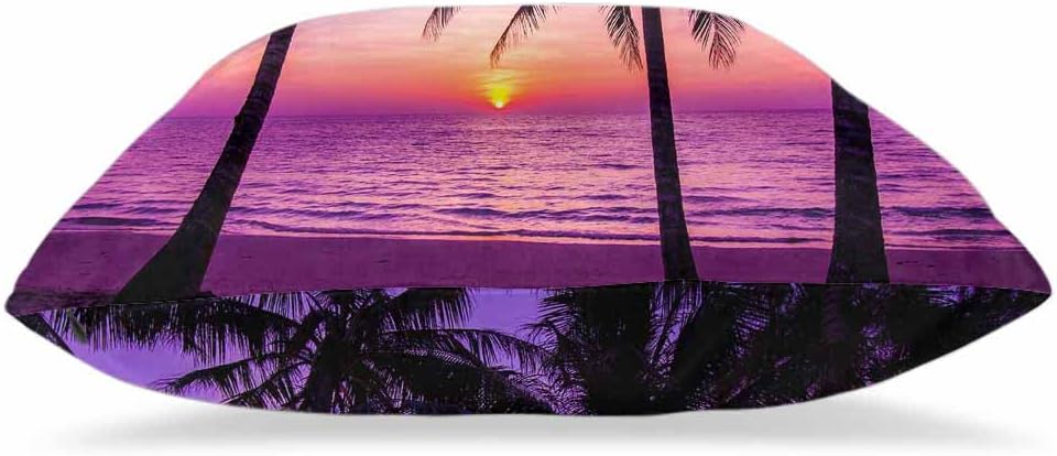 WONDERTIFY Juego de 2 fundas de almohada cuadradas con palmeras y océano, playa, para cojín decorativo, cama, sofá, sofá, morado, 20 x 20 pulgadas