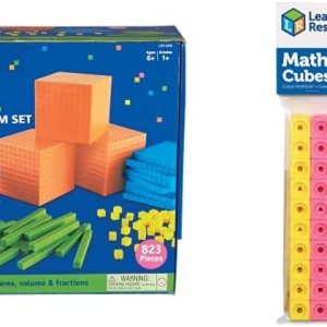 Learning Resources Brights Base Ten – Juego de aula para 20 a 25 estudiantes, 823 piezas, a partir de 6 años y cubos MathLink, juego de 100 cubos, a Learning Resources Brights Base Ten – Juego de aula para 20 a 25 estudiantes, 823 piezas, a partir de 6 años y cubos MathLink, juego de 100 cubos, a