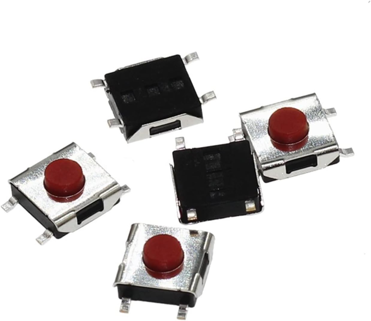 Rocker Switch 100PCS 6 * 6 * 3.1 mm SMD Switch 4 Pin Touch Micro Switch Push Button Switches Red SMD Tact Switch 6x6x3.1mm