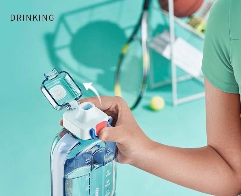Botella de agua plana de 25 onzas, botella de agua cuadrada portátil sin BPA, a prueba de fugas, botellas de agua delgadas para bolso, viajes,