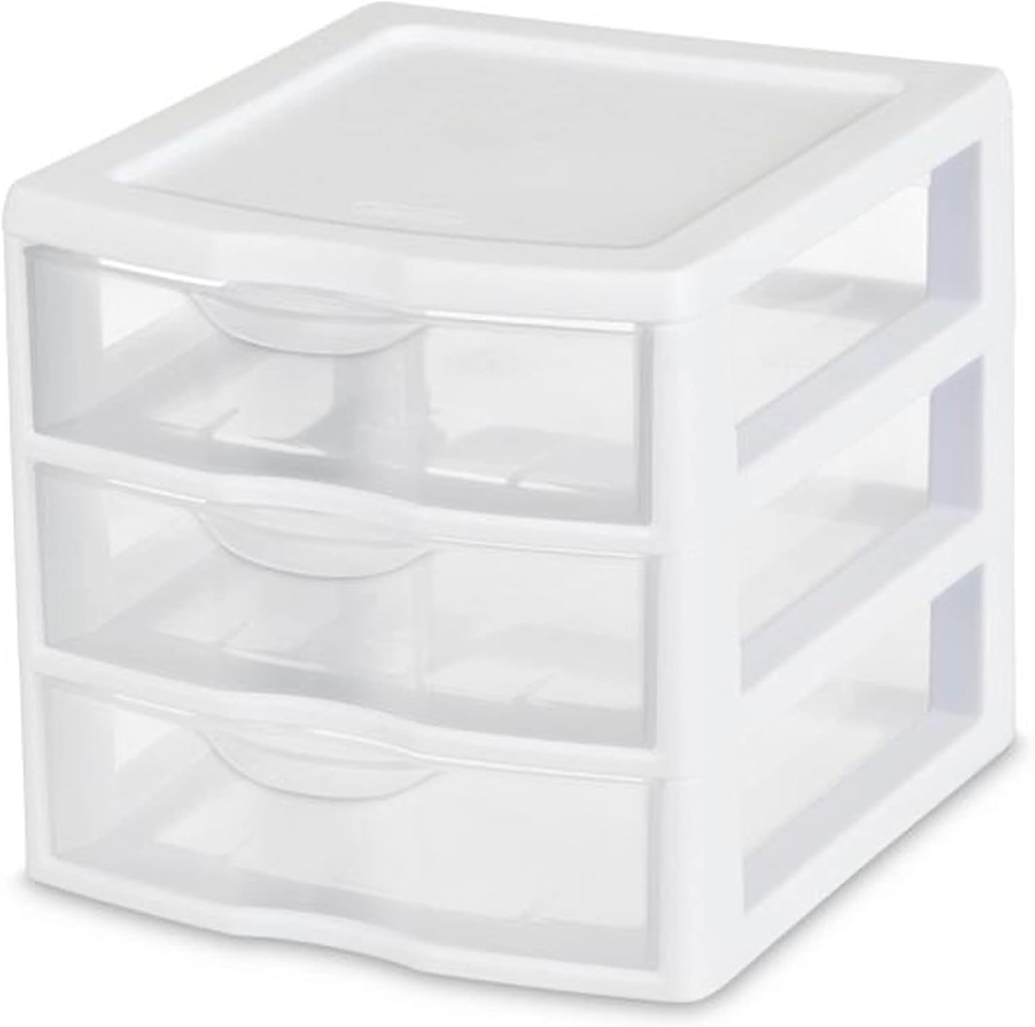 Sterilite Clearview – Unidad de almacenamiento de escritorio de plástico multiusos de 3 cajones para el hogar, aulas u espacios de oficina, color