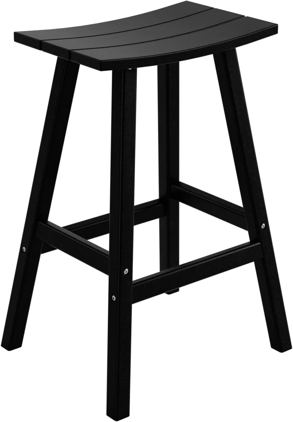 WO Home Furniture – Taburete de sillín de 29 pulgadas Adirondack HDPE sin respaldo para patio, cocina, bar (negro)