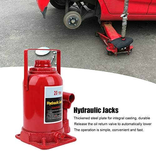 Gato hidráulico de 20 toneladas de acero compacto portátil para cochefurgonetabarcocamión soldado, capacidad de 40,000 libras, rojo