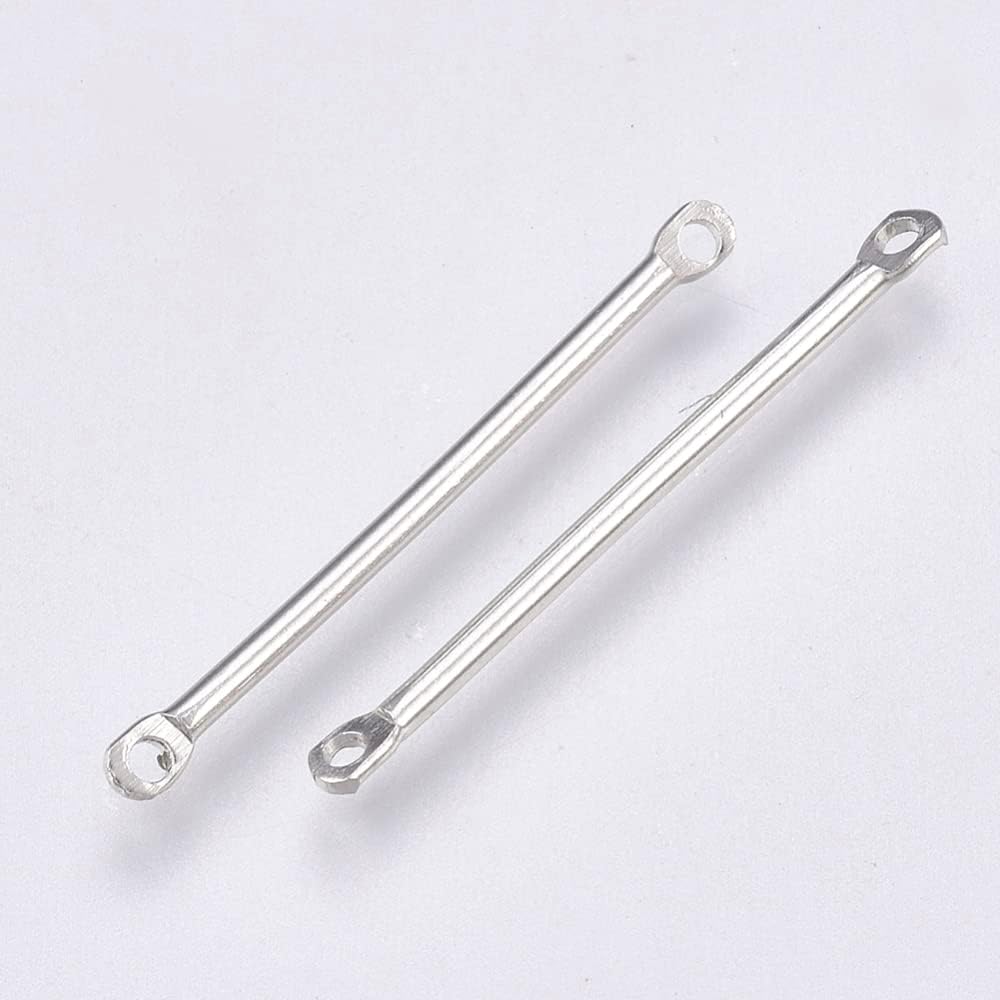 LiQunSweet 250 piezas de conectores de tira fina de 0.984 in1 pulgada (0.984 in), dijes de barra larga para colgantes, dijes de doble bucle para